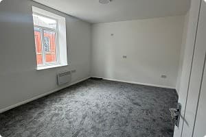 Bright refurbished room with natural light